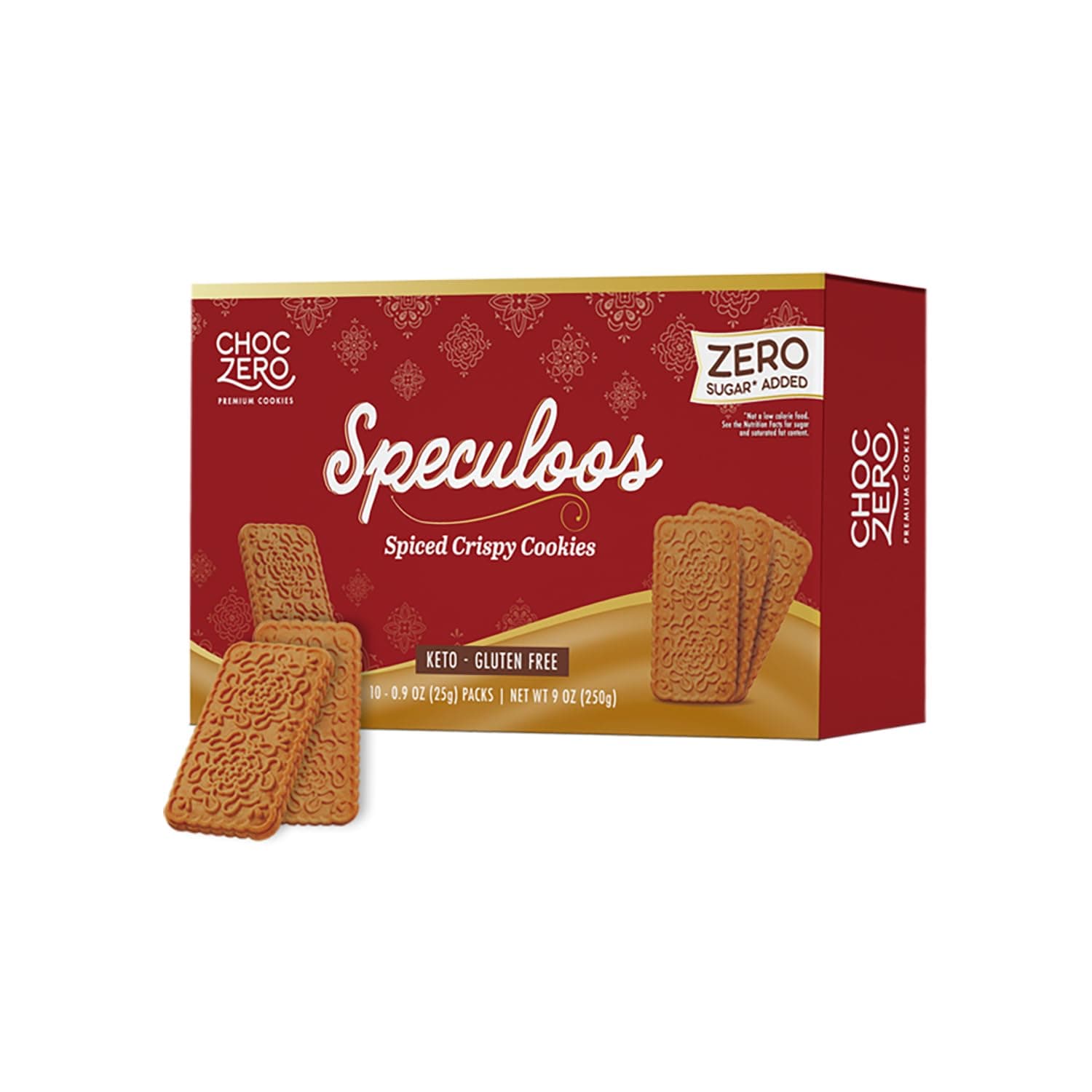 ChocZero Speculoos Cookies, Gluten Free, No Added Sugar, Spiced Windmill Keto Cookie, 30 Cookies Per Box, 9 Ounce (Pack of 1) by ChocZero - nullg protein
