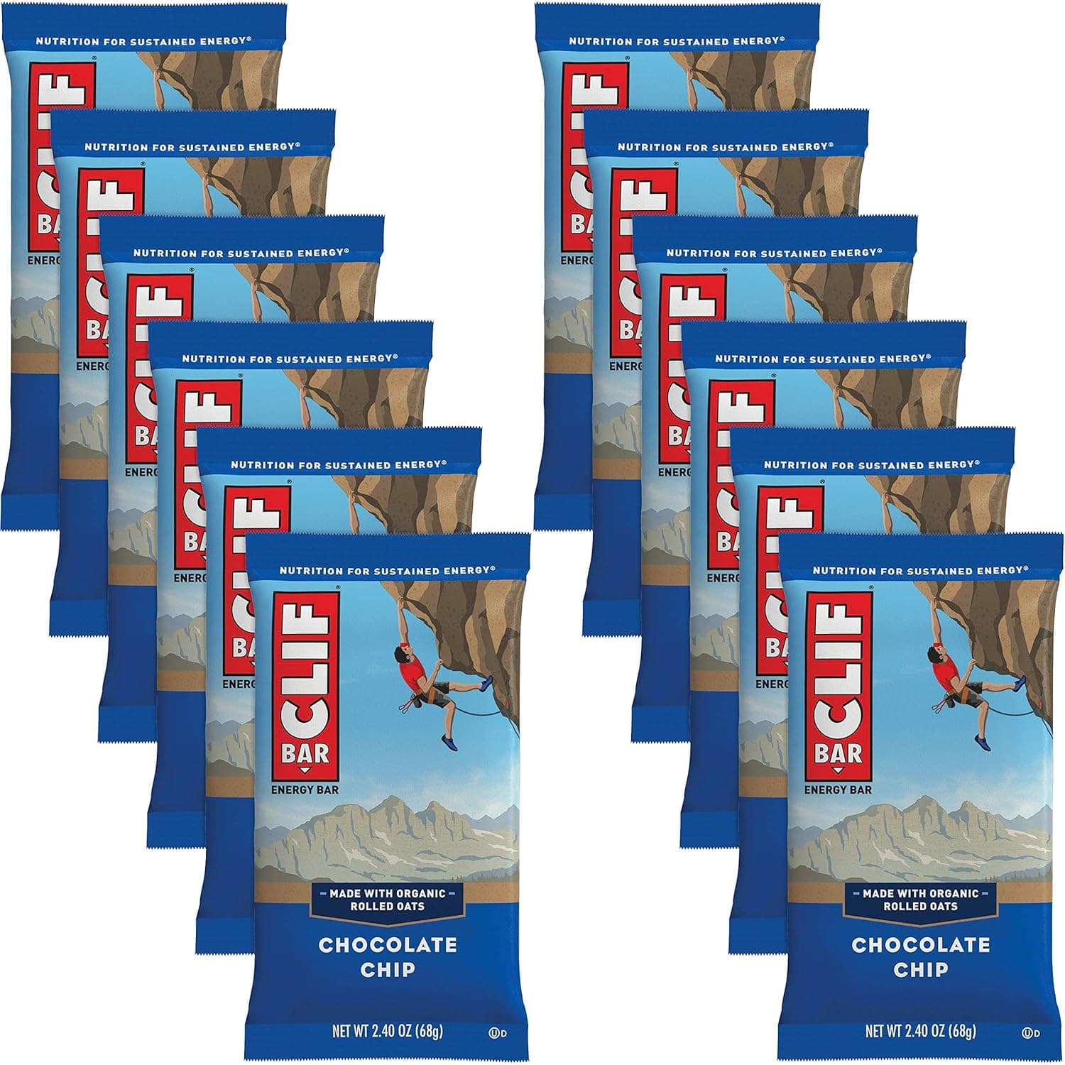 Clif Bar Cool Mint Chocolate 70% Organic (12x2.4oz) by Clif - nullg protein