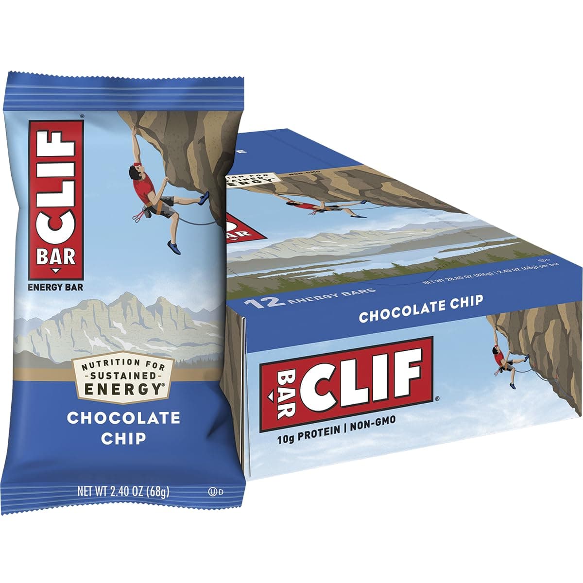 CLIF Bar Energy Bar, Chocolate Chip, 2.4 Oz, 12/box by Clif - nullg protein