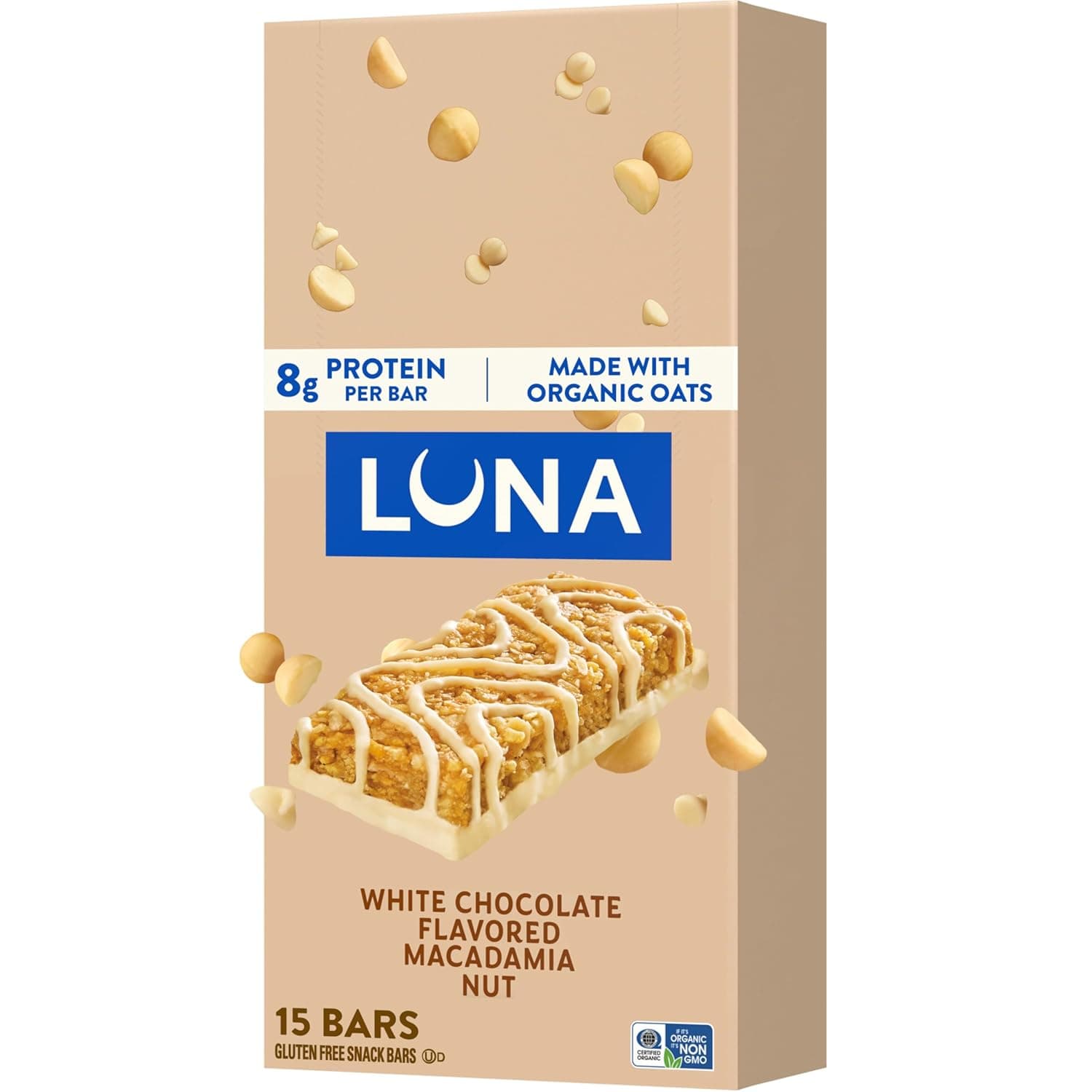 Clif, Bar Luna White Chocolate Macadamia 15 Count, 25.35 Ounce - nullg protein protein bars