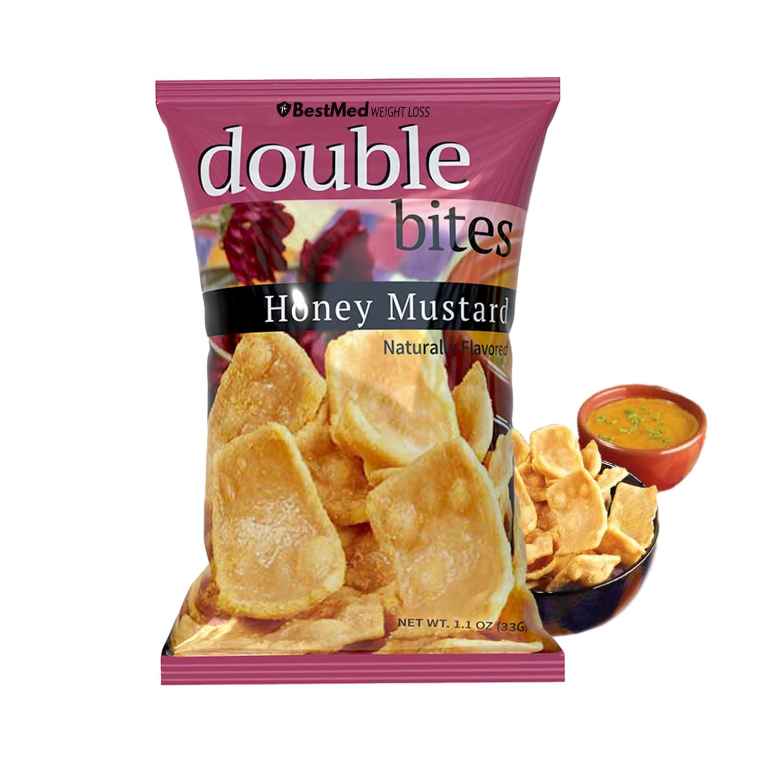 Double Bites | High Protein Diet Chip | 7 bags | Low Calorie, Gluten Free | BestMed (Honey Mustard) by Double - nullg protein