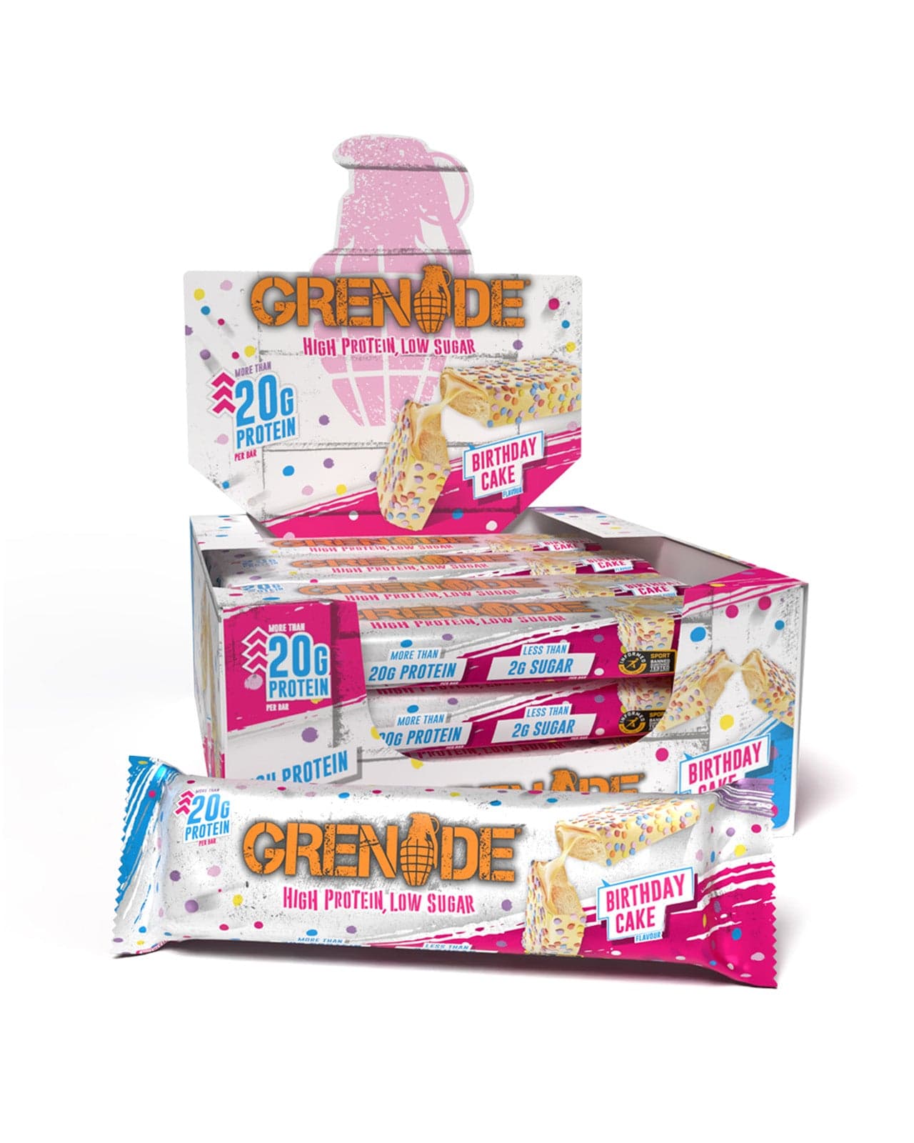 Grenade Carb Killa Birthday Cake - 21g protein protein bars