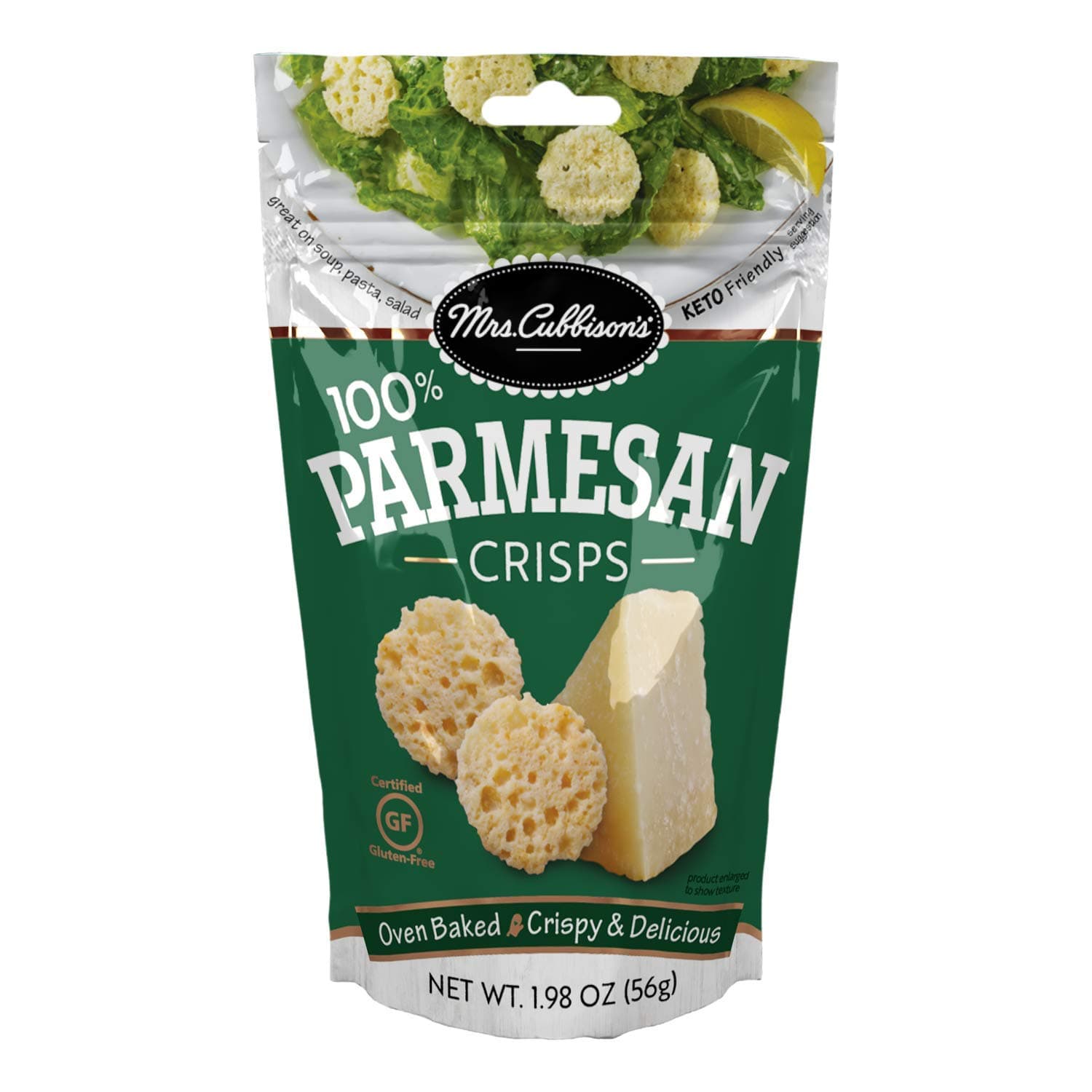 Mrs. Cubbison's Flavor 100 Real Keto Friendly Great for Snacking and Salad Topper, Parmesan Cheese Crisps, 1.98 Ounce - nullg protein protein chips