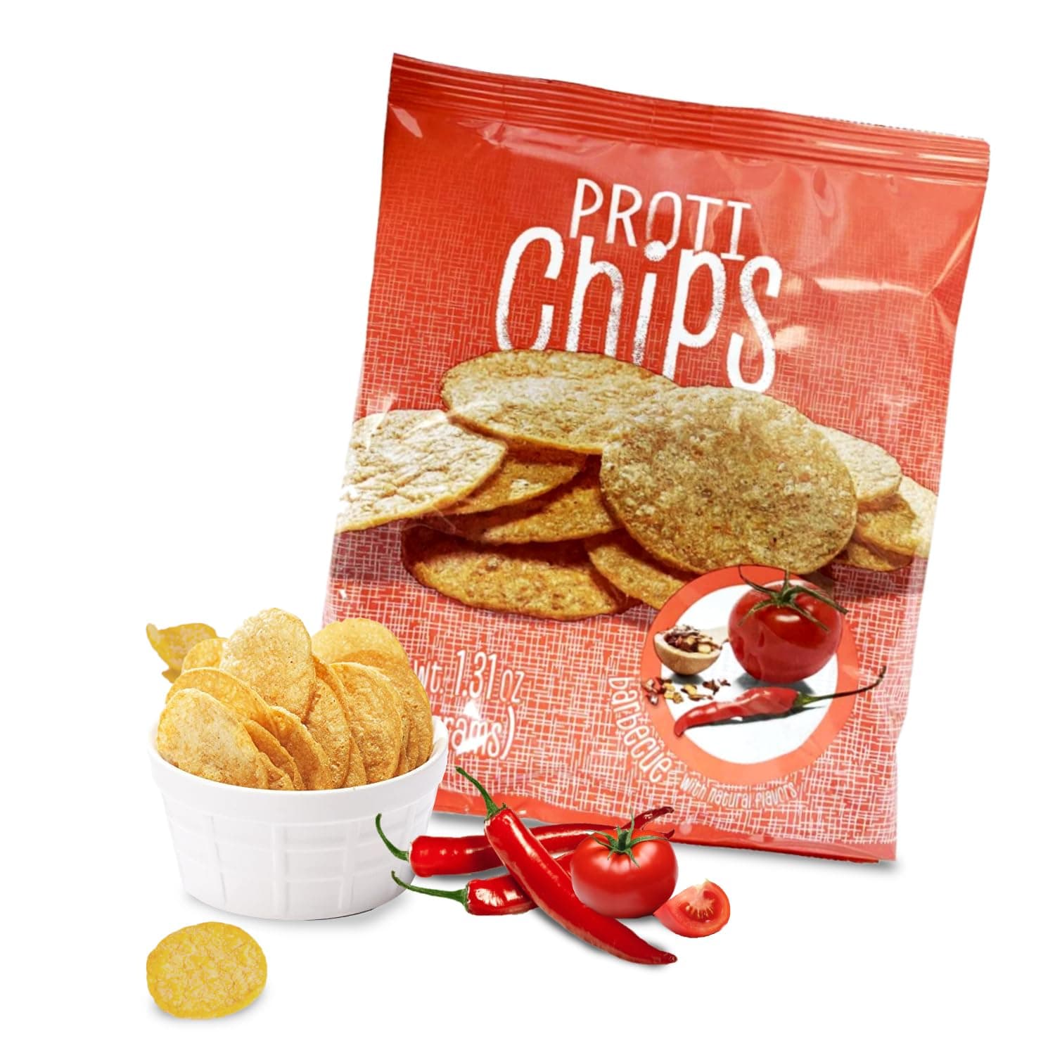 ProtiWise Barbecue Protein Chips – 15g Protein, High Fiber, Low Carb, Low Calorie, Gluten Free Healthy Snack, High Protein Snack for Weight Management, Crunchy Snack (7 Bags) by ProtiWise - nullg protein
